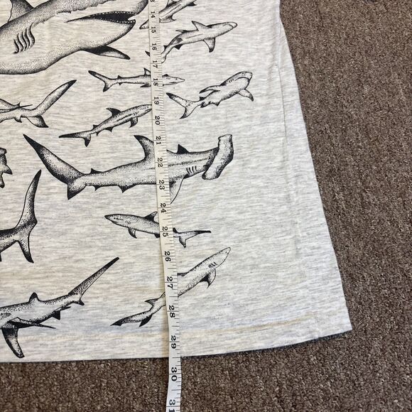 Shark AOP All Over Print Single Stitch T-shirt Large - Double Sided - Grey - Picture 3 of 7